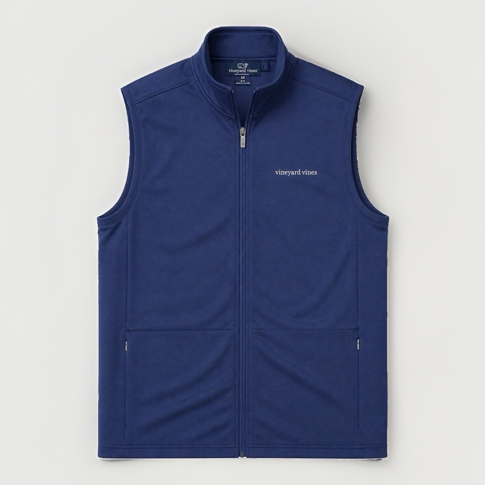 Vineyard Vines Performance Golf Vest Men's XL Full Zip True Blue
